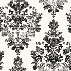 This elegant black and white damask pattern brings timeless sophistication.