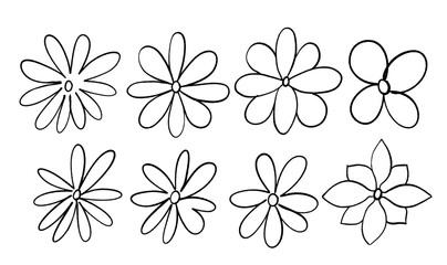 Cute and fun flower icons in vector format for design decoration.