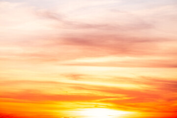 Beautiful , luxury soft gradient orange gold clouds and sunlight on the blue sky perfect for the background, take in everning,Twilight, Large size, high definition landscape photo