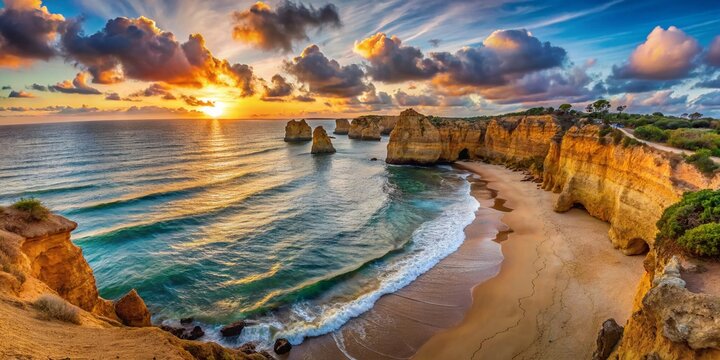 Stunning Panoramic View of Praia da Rocha, Portim&atilde;o - Beautiful Beach and Dramatic Cliffs