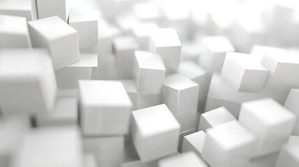 Abstract background with white moving cubic surface.