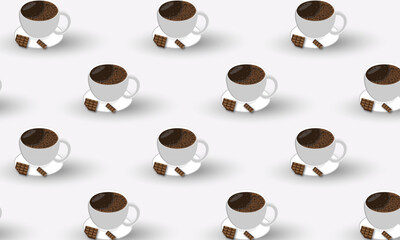 Seamless pattern with coffee