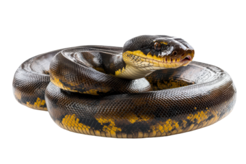 High-Resolution Image of Isolated Anacondas on a transparent Background for Use in Wildlife Education and Article Illustrations