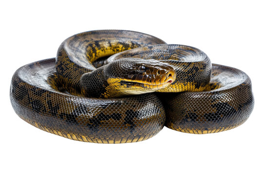 Anacondas Isolated on transparent Background for Educational and Promotional Use in Wildlife and Nature Conservation Materials