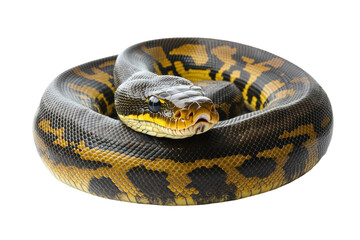 Fototapeta premium Isolated Anaconda on transparent Background for Use in Educational Materials and Wildlife Publications