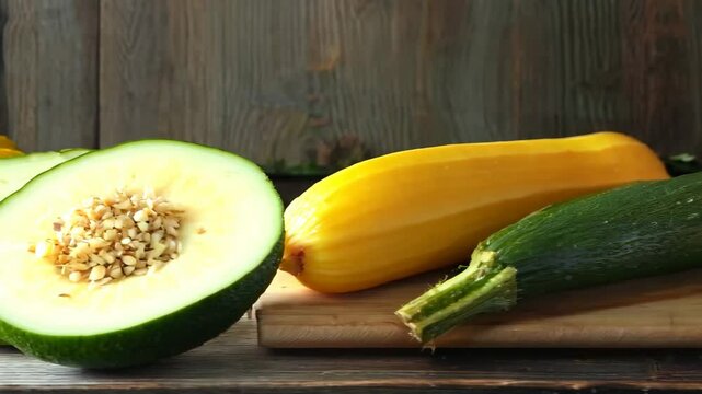 zucchini on a wooden table