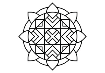 Minimalist Continuous Line Drawing of Abstract Geometric Forms – Vector Art