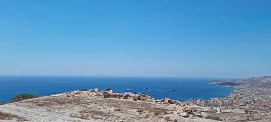 View of Santorini Greece as seen from the Akrotiti lighthouse lookout point