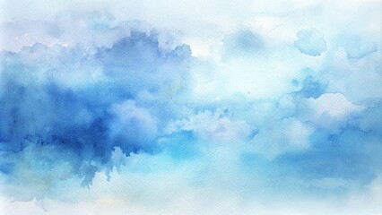 Abstract grunge tint light blue watercolor background. Aquarelle painted azure gradient color splashing on textured paper. Vintage water color splash template.  Abstract modern water color background