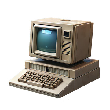 AI computer vintage PNG 01
