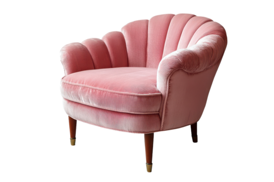 Stylish Armchair Isolated on transparent Background, Ideal for Furniture Catalogs, Interior Design Concepts, and Home Decor Advertisements