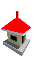 house with red roof, toy house with red roof, small toy house, Santa house, house for play, one room house