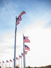 country flag and blue sky