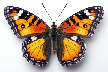 Fototapeta premium tiger butterfly with bold orange wings lined with black and white spots