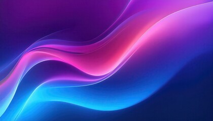 Fototapeta premium Dynamic Waves of Gradient Light. Abstract Fluid Motion in Vibrant Blue and Pink for Modern Design Backgrounds, Tech Posters, Futuristic Digital Displays, and Creative Media Banners with Copy Space