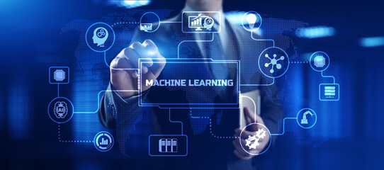 Machine learning Artificial intelligence neural network innovation technology concept.