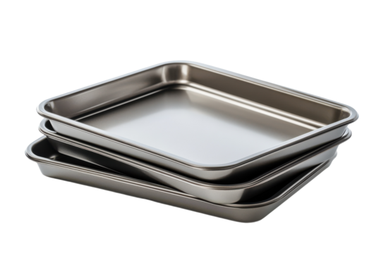 High-Quality Baking Trays Isolated on a Clean transparent Background Perfect for Kitchenware Promotions and Culinary Content