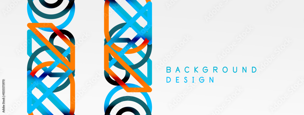 Aufkleber abstract background - colorful circle lines technology or business digital template