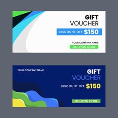 Colorful gift voucher horizontal banners