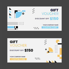 Colorful gift voucher horizontal banners