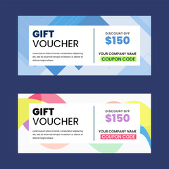 Colorful gift voucher horizontal banners
