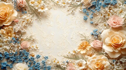 Obraz premium Elegant Floral Frame with Soft Pastel Colors