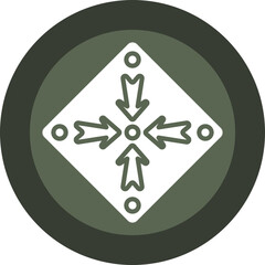 Arrows pointing to center Icon Design