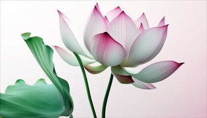 Fototapeta premium Minimalist leaf and flower wallpaper image