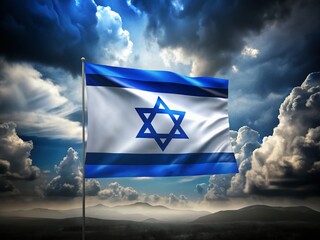 Support Israel Memorial Day October 7 Vector Illustration with Flag in Blue, White and Black for Commemorative Designs