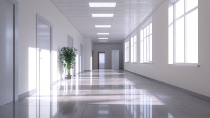 Modern empty hospital office rooms with no activity