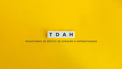 Obraz premium ADHD (Attention Deficit Hyperactivity Disorder). Text on Block Letter Tiles.