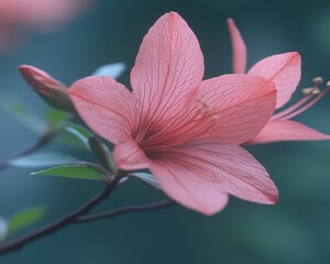 Pink flower that is blooming on the stem of a plant - Nature