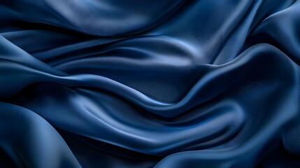 Obraz premium Mesmerizing Folds of Billowing Blue Fabric in Soft Lighting