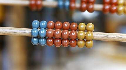 Counting Beads: A wooden abacus with colorful beads sliding along the rods. Learning numbers becomes tactile fun. 