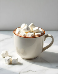 a cup of hot chocolate with marshmallows in it