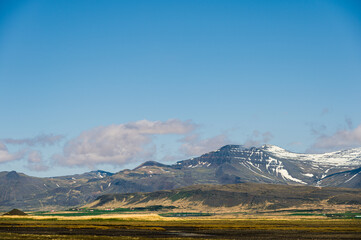 Fototapeta premium nature sceneries in the Hvalfjarðareyri surroundings along the road 47, Iceland