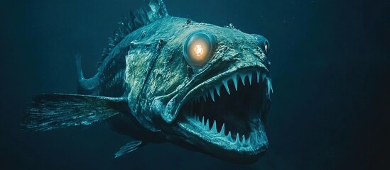 A Deep Sea Monster With Glowing Eyes