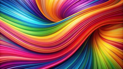 Abstract Swirling Rainbow Lines, a Psychedelic Art Design of Vibrant Color Stripes Creating a Hypnotic Vortex