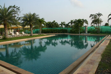 Swimming pool in tropical resort