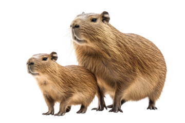 Captivating Image of Capybaras Isolated on a transparent Background Perfect for Wildlife and Nature Themes