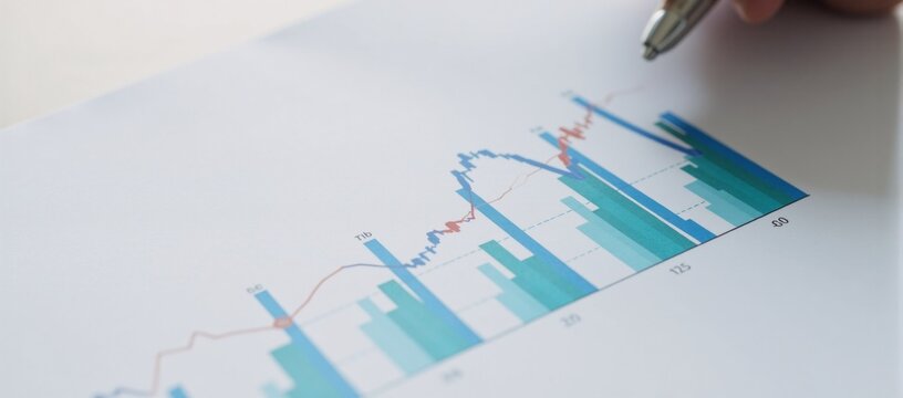 Investment finance visualization stock market growth chart for business and exchange performance