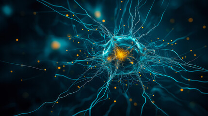 Obraz premium Neuron in modern style 