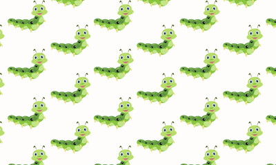 Seamless pattern with caterpillar