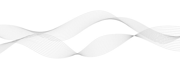 Abstract grey wavy lines. Design template.