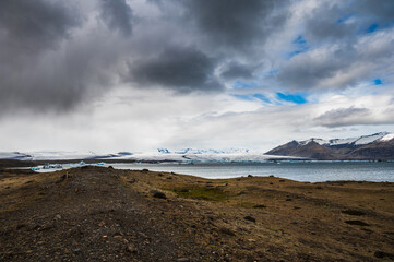 nature sceneries inside the lagoon of jokulsarlon glacier, Iceland