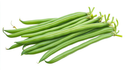 Fresh Green Beans Isolated on White Background