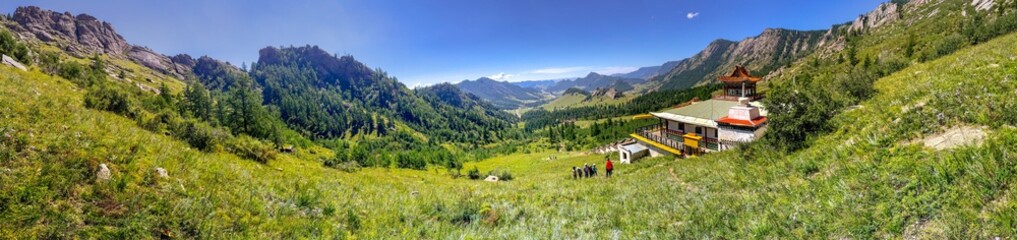 Fototapeta premium Aryabal Meditation Temple, tibetan styled temple belongs to the