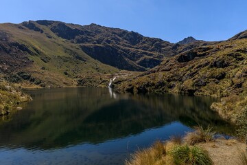 Serene mountain landscape with lake