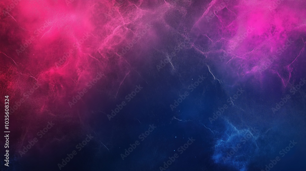 Poster abstract vibrant pink and purple colors with dark blue textured wall background. modern artistic des