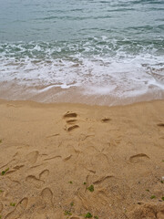 It is a beach where waves come in.